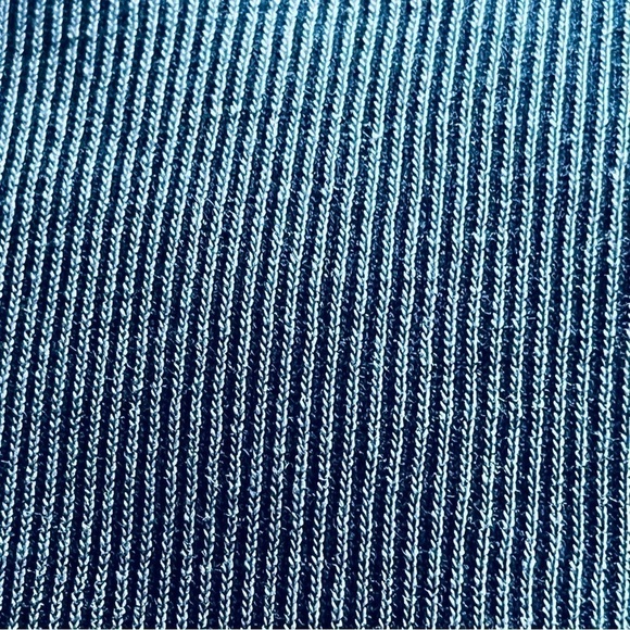 Kim & Cami blouse swing a-line rib fabric keyhole front back denim blue size L - Picture 9 of 12